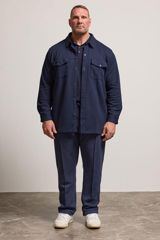 BadRhino Big & Tall Navy Blue Textured Jersey Joggers | BadRhino 5