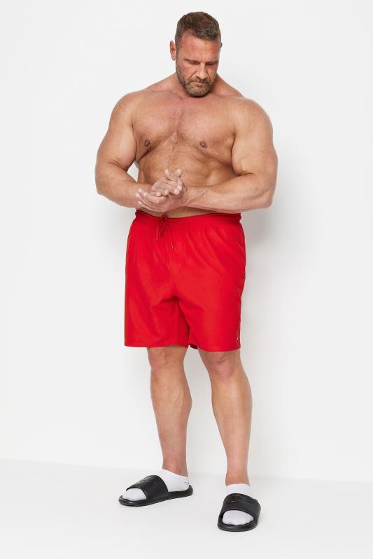 BadRhino Big & Tall Red Plain Swim Shorts | BadRhino 1