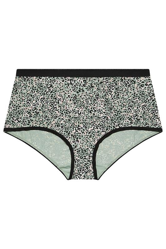 YOURSET 5 PACK Plus Size Black & Khaki Green Animal Print Full Briefs | Yours Clothing 6