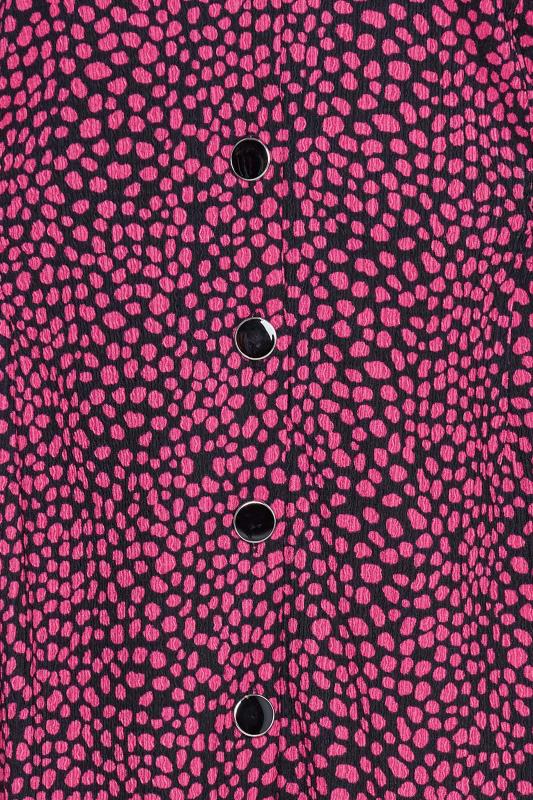 M&Co Pink Spot Print Button Through Midi Dress | M&Co 5