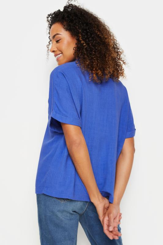 M&Co Blue Short Sleeve Linen Shirt | M&Co 3