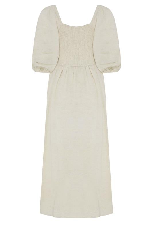  M&Co Petite Neutral Short Sleeve Embroidered Trim Maxi Dress
