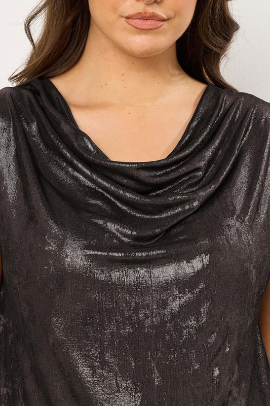 EVANS Plus Size Black Cowl Neck Top | Evans 5
