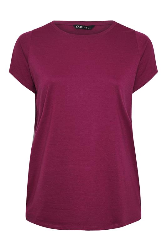YOURS Plus Size 3 PACK Dark Pink Core T-Shirt Essentials Set | Yours Clothing 10