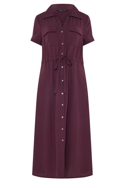 M&Co Berry Purple Utility Shirt Dress | M&Co 5