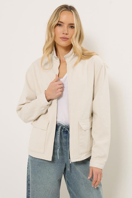 LTS Tall Women's Cream Funnel Neck Jacket | Long Tall Sally 2