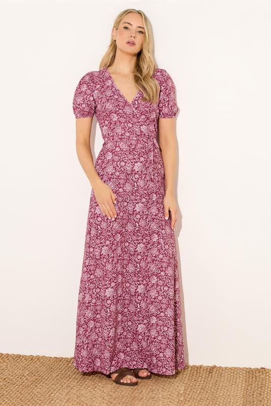 LTS Tall Women's Red Paisley Wrap Maxi Dress | Long Tall Sally 1