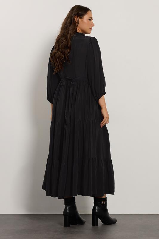 EVANS Plus Size Black Premium Tiered Maxi Dress | Evans 4