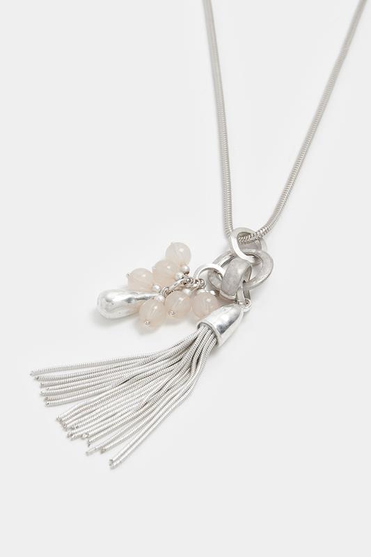 Silver Tone Long Pendant Charm Necklace | Yours Clothing 2