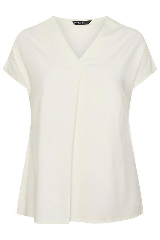 EVANS Curve Cream Premium Jersey Pleat Swing Top | Evans 5