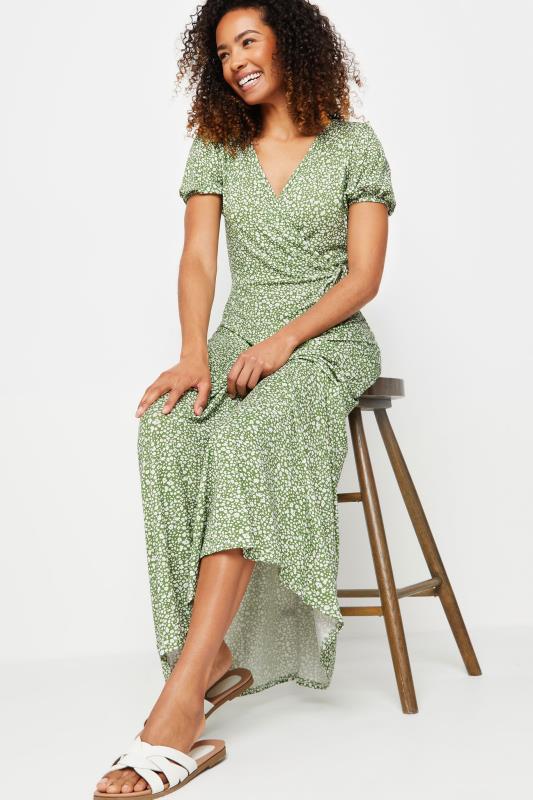 Women's  M&Co Green Ditsy Print Maxi Dress