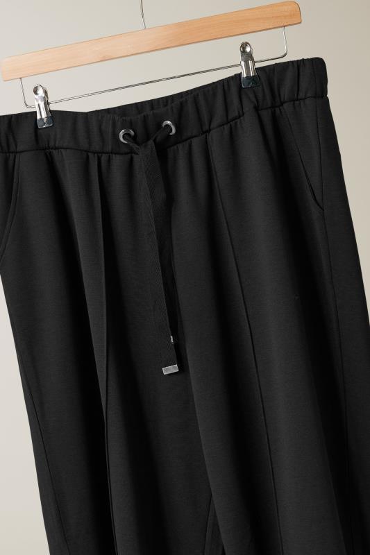 EVANS Plus Size Black Luxe Wide Leg Joggers | Evans 6