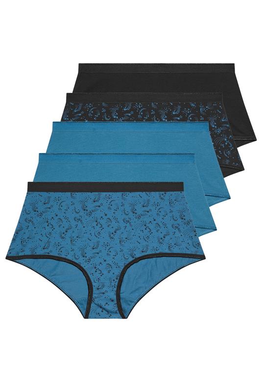 YOURSET 5 PACK Curve Teal Blue Shooting Star Full Briefs