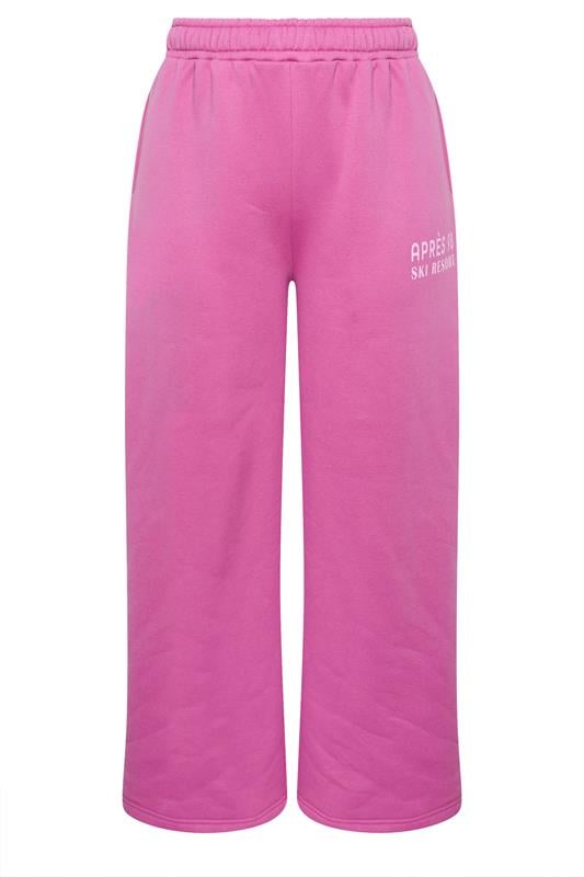 LIMITED COLLECTION Plus Size Pink 'Après 98' Wide Leg Joggers | Yours Clothing 5