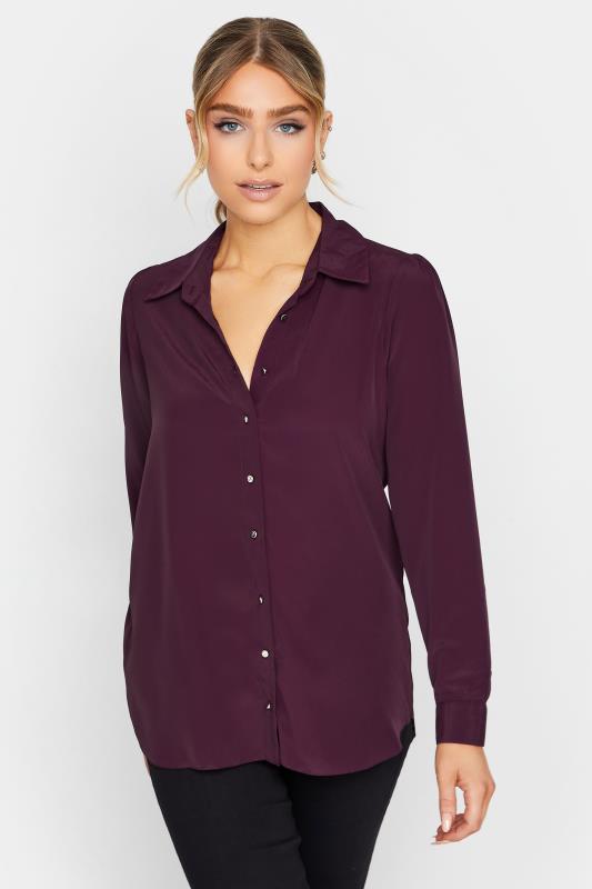 Women's  M&Co Dark Purple Tie Back Tunic Shirt