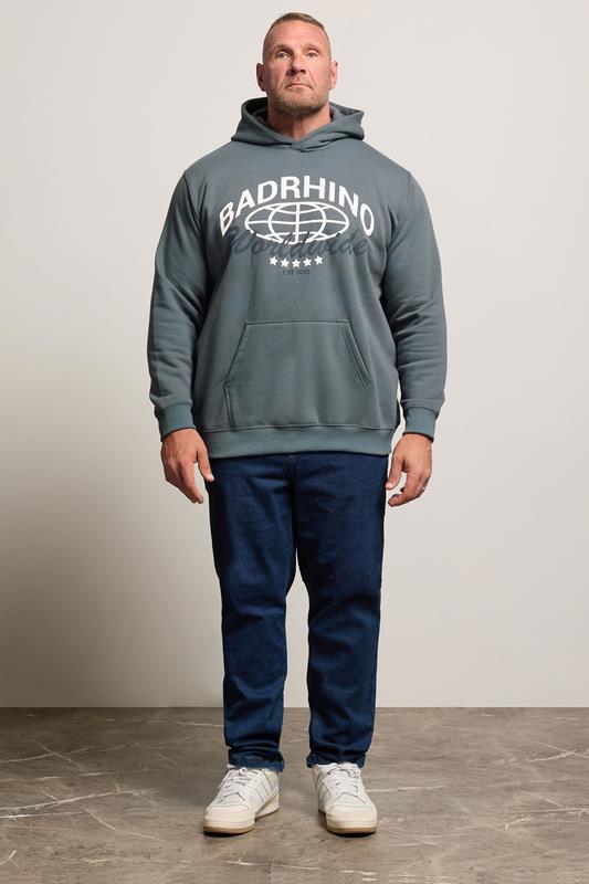 BadRhino Big & Tall Stormy Blue Worldwide Hoodie 2