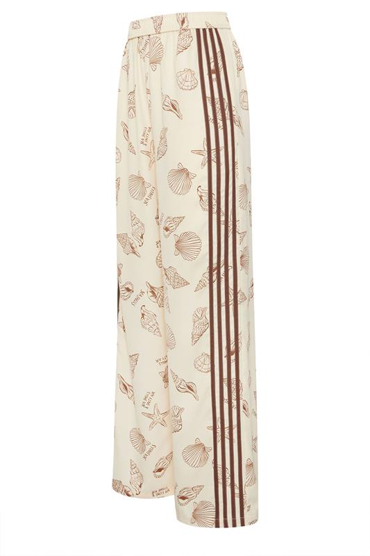 LTS Tall Women's Natural Brown Sea Shell Print Wide Leg Trousers | Long Tall Sally 7