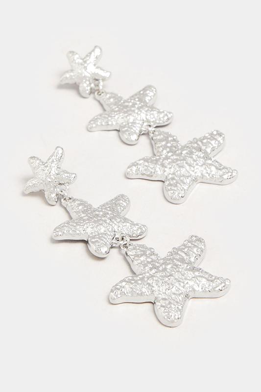 Silver Tone Starfish Drop Earrings | Yours Clothing 2