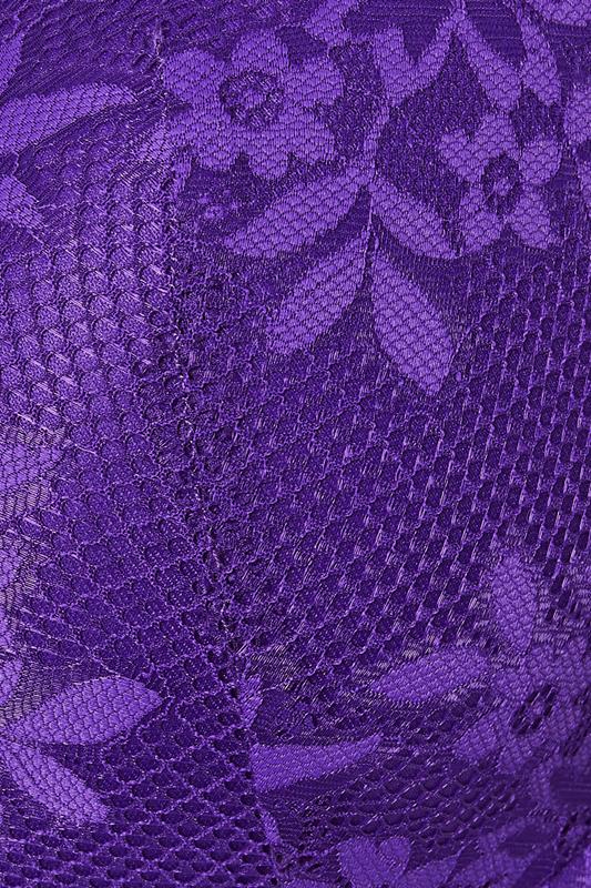 YOURS Plus Size Purple Floral Lace Padded T-Shirt Bra | Yours Clothing 6