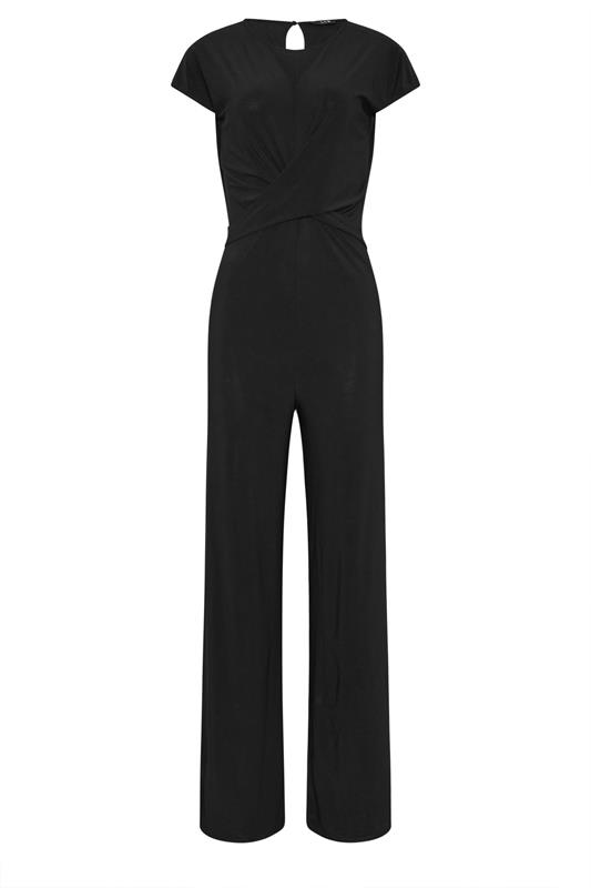 LTS Tall Black Twist Front Wide Leg Jumpsuit | Long Tall Sally 5