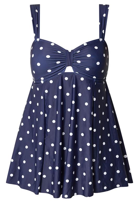YOURS Plus Size Navy Blue Polka Dot Swimdress | Yours Clothing 5