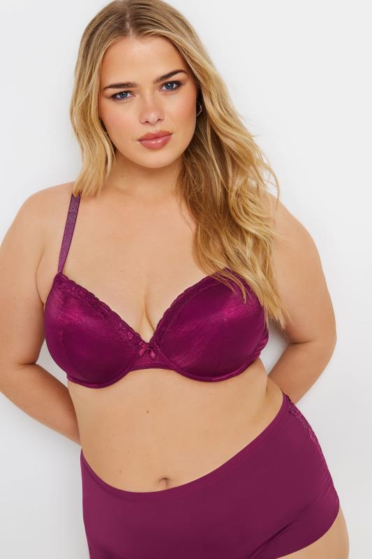YOURSET 2 PACK Plus Size Red & Black Underwired T-Shirt Bras | Yours Clothing 2