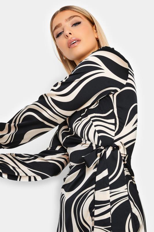 M&Co Black Swirl Print Midi Wrap Dress | M&Co