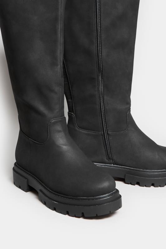 LIMITED COLLECTION Black Chunky Calf Boots In Wide E Fit & Extra Wide EEE Fit | Yours Clothing 5