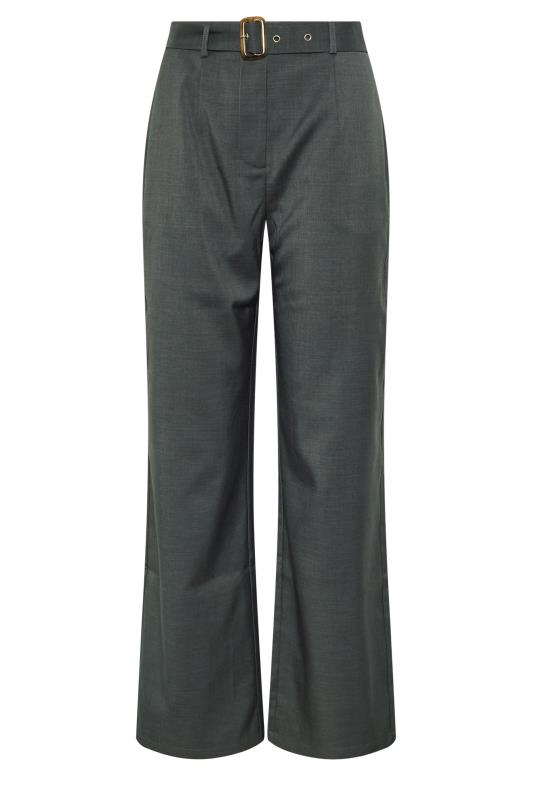LTS Tall Charcoal Grey Buckle Belt Wide Leg Trousers | Long Tall Sally 6