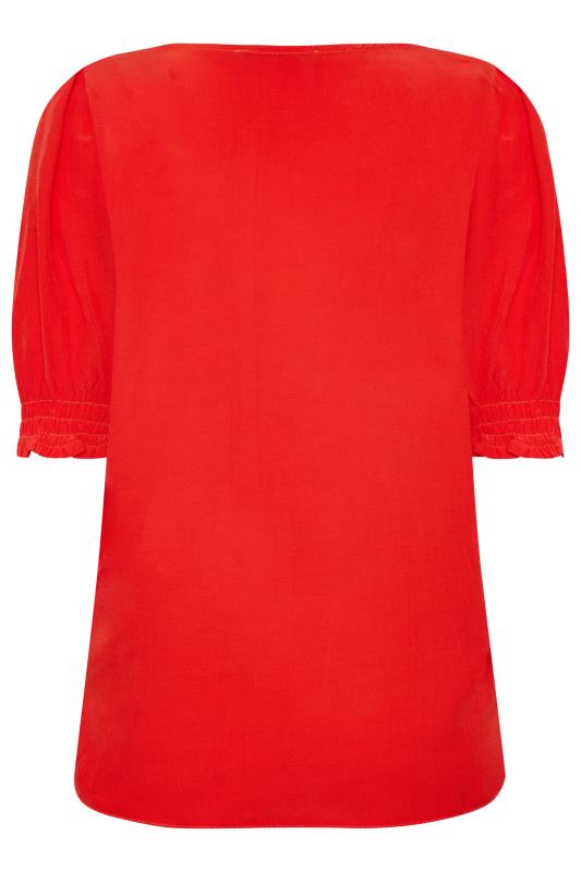 M&Co Red Frill Front Blouse | M&Co 7