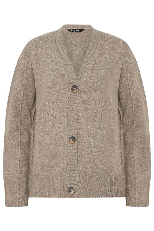 LTS Tall Brown Seam Detail Knitted Cardigan | Long Tall Sally 6