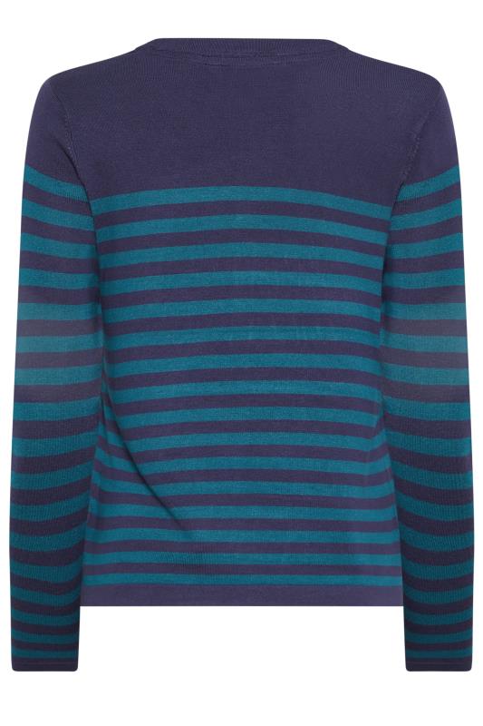 M&Co Petite Navy Blue Stripe Knitted Jumper | M&Co 7