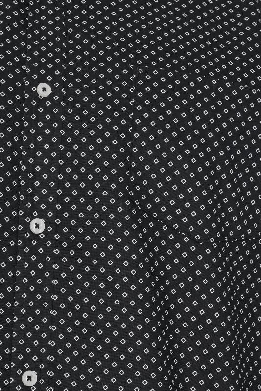 BadRhino Big & Tall Black Geometric Print Party Shirt | BadRhino 4