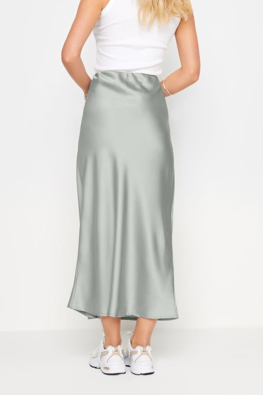PixieGirl Petite Women's Grey Satin Midaxi Skirt | PixieGirl 4