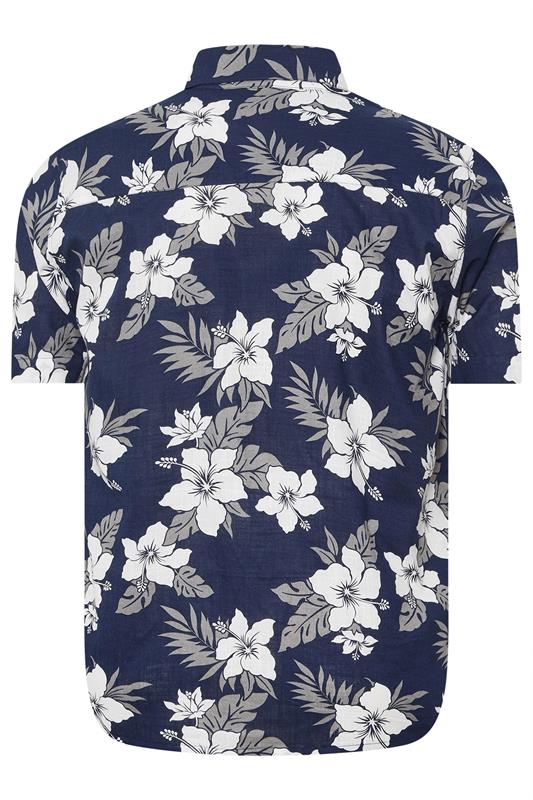 BadRhino Big & Tall Rust Orange & Navy Blue Leaf Print Shirt | BadRhino 7
