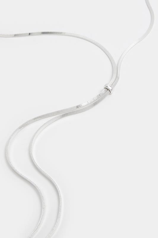 Silver Tone Long Classic Chain Necklace | Yours Clothing 2