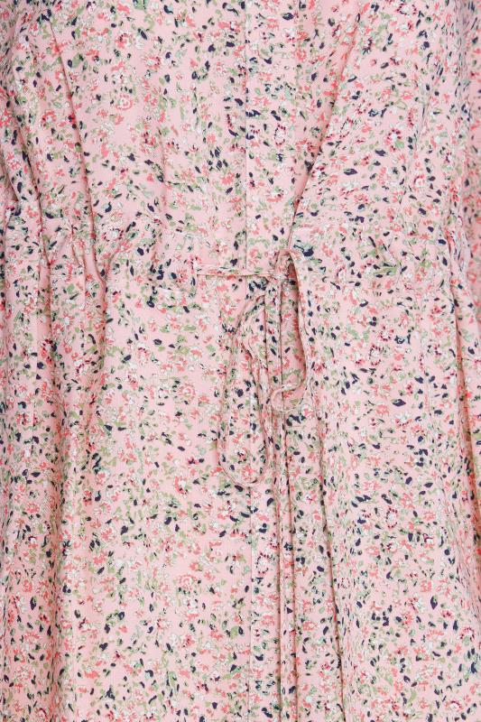 M&Co Pink Ditsy Print Tie Waist Tunic Shirt | M&Co 5