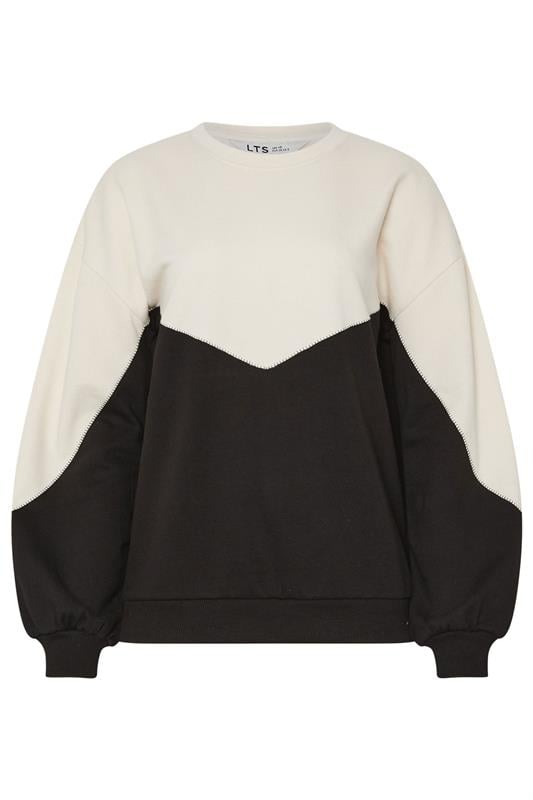 LTS Tall Black Contrast Colour Block Sweatshirt | Long Tall Sally 6