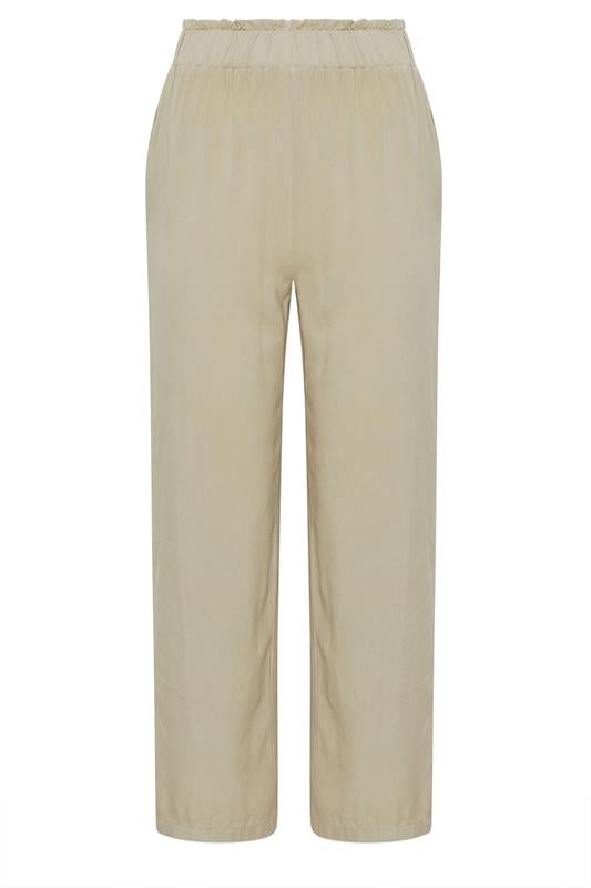 PixieGirl Petite Women's Natural Brown Acid Wash Wide Leg Trousers | PixieGirl 6