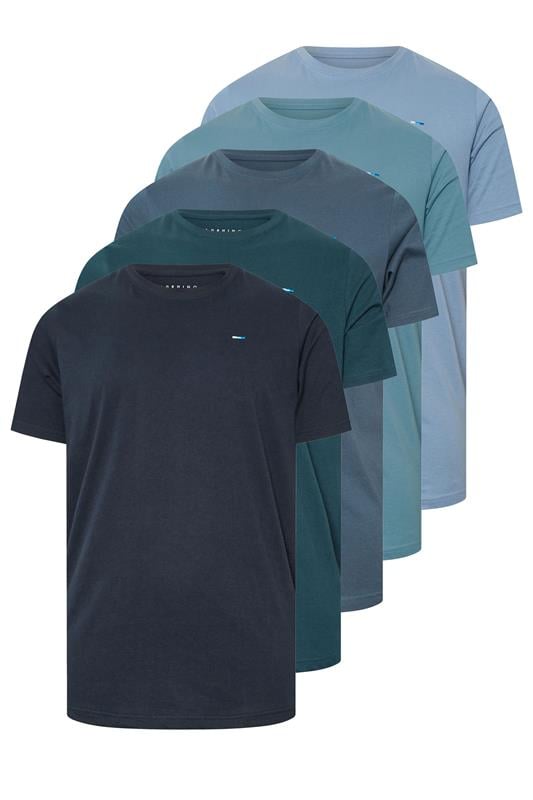 BadRhino Big & Tall Navy Blue 5 Pack Extra Long T-Shirts