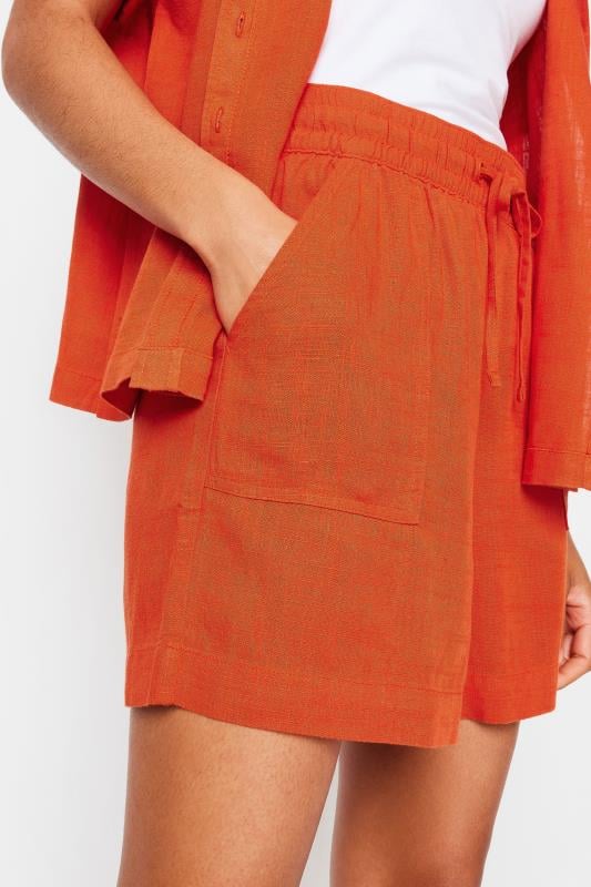 M&Co Orange Linen Drawstring Shorts | M&Co 5
