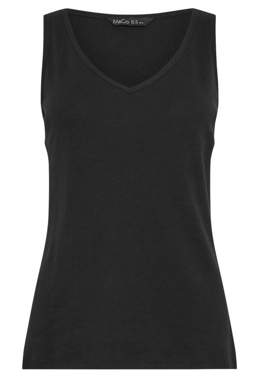 M&Co Black V-Neck Cotton Vest Top | M&Co 5