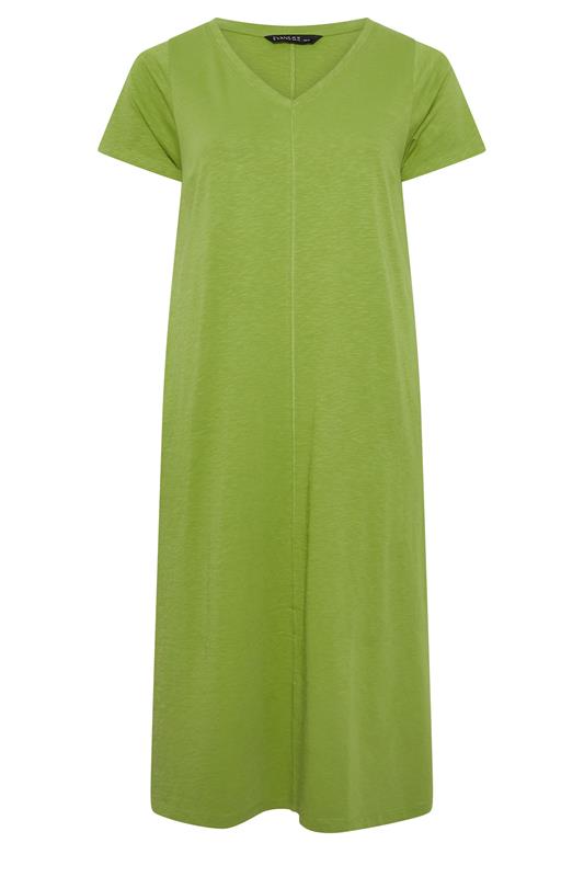 EVANS Plus Size 2 Pack Green & Navy Blue Cotton Dresses | Evans 9