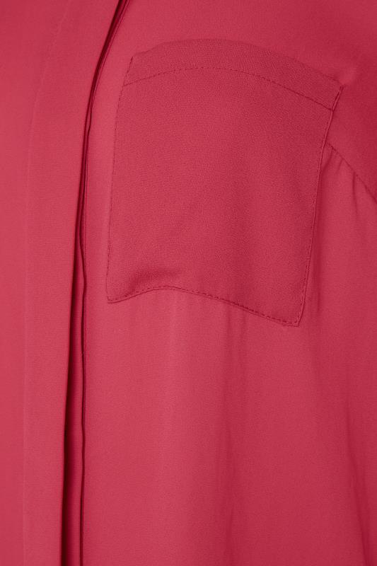 M&Co Red Satin Contrast Panel Shirt | M&Co 5