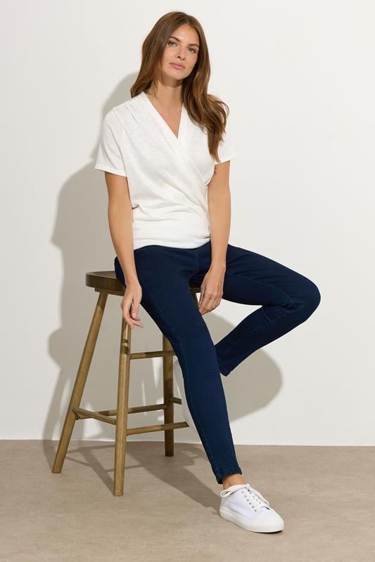 M&Co Ivory White Short Sleeve Wrap Top | M&Co 1