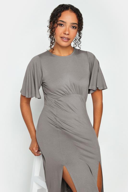 M&Co Grey Angel Sleeve Split Hem Midi Dress | M&Co 4