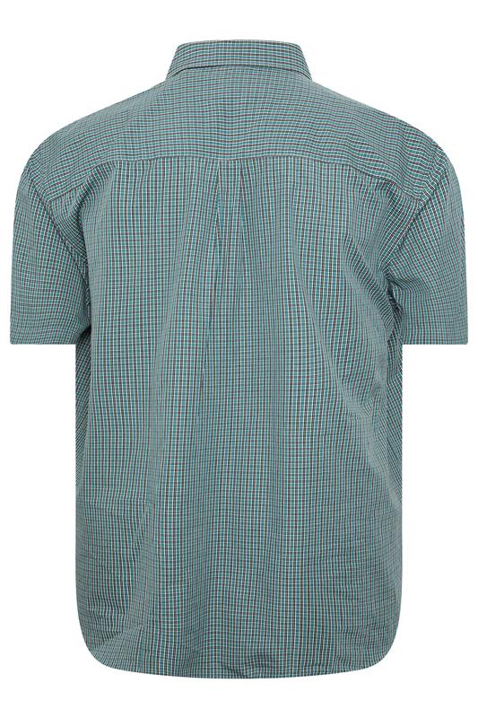 LYLE & SCOTT Big & Tall Blue Fine Check Shirt | BadRhino 4