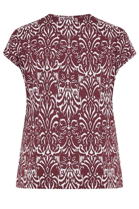 YOURS Plus Size Red Ikat T-Shirt | Yours Clothing 7