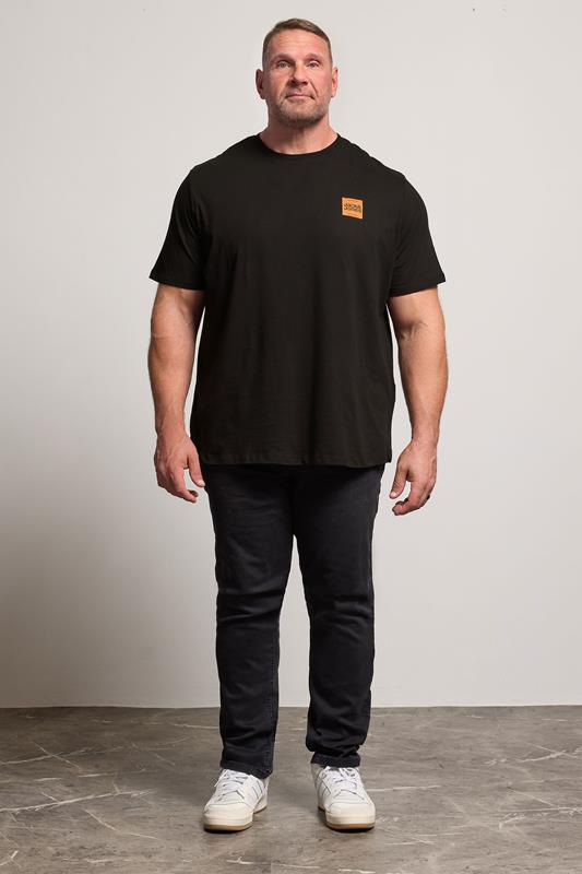 JACK & JONES Big & Tall Black Logo T-Shirt | BadRhino 1