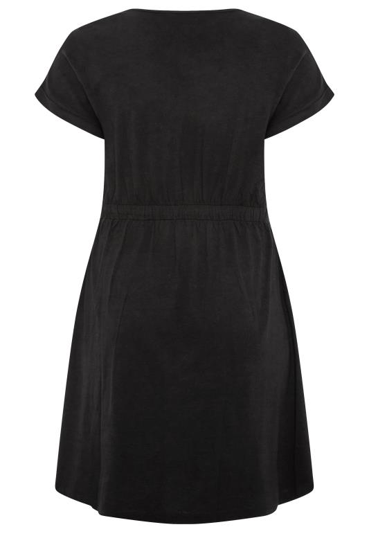 Plus Size Black Cotton T-Shirt Dress | Yours Clothing  8